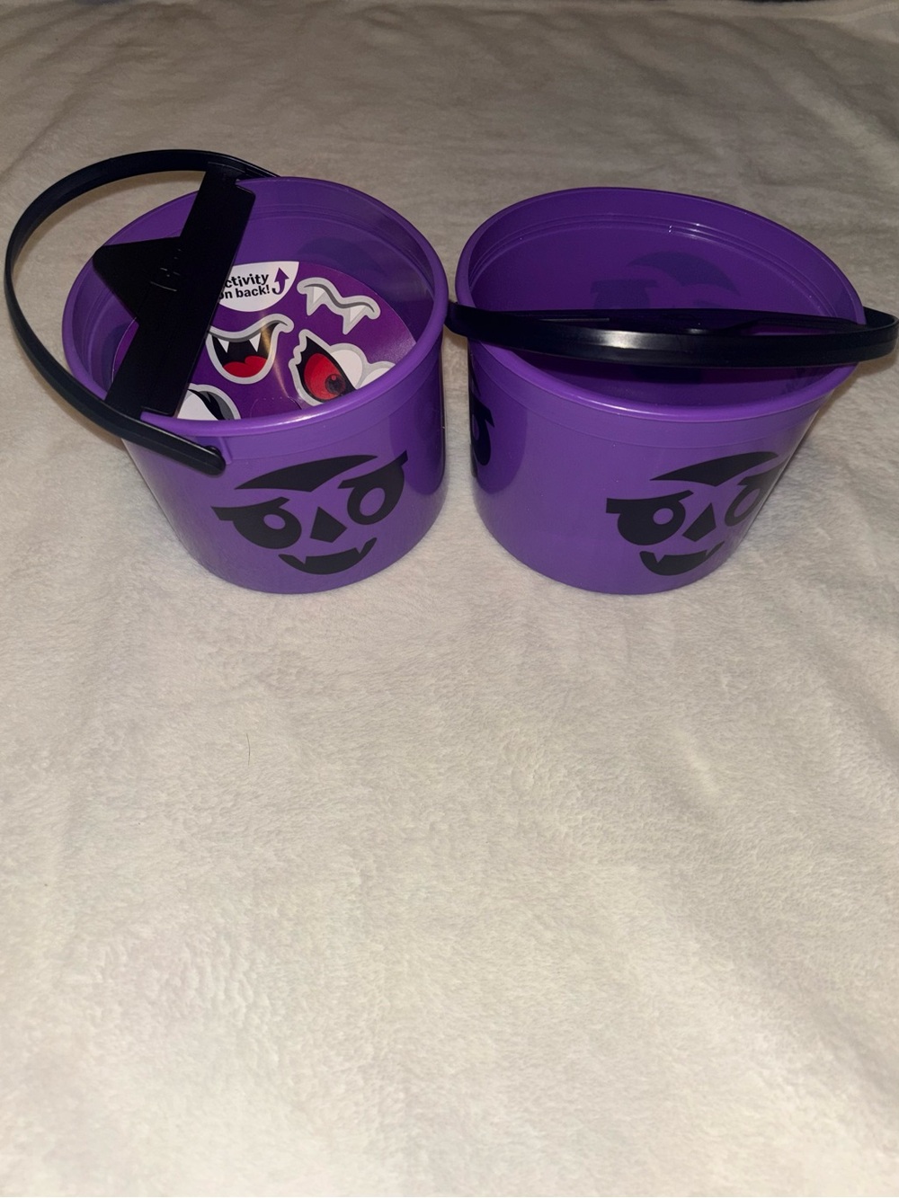 Lot of 2 McDonald’s 2023 Halloween Boo Buckets Purple Vampire Happy Meal Pails